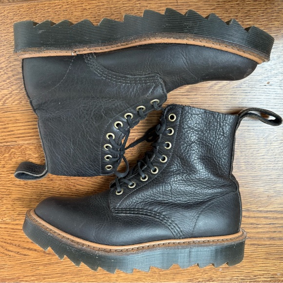 Dr. Martens Shoes - DR MARTENS Docs DMS 1460 Pascal Ripple Sole Boots 1F66 Leather Combat VTG 7